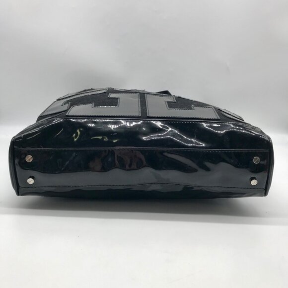 Tory Burch Black Canvas & Patent Leather Large Tote Bag - Picture 5 of 10